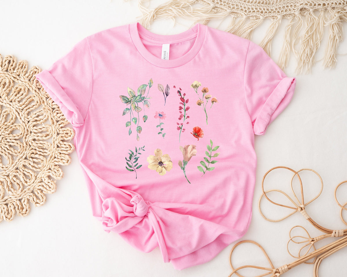 Wildflower T-shirt: Floral Graphic Tee, Nature Lover Gift