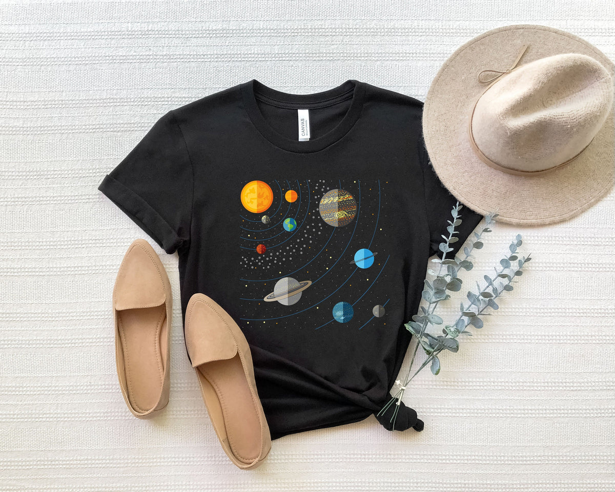 Solar System T-Shirt: Galaxy Planet Apparel