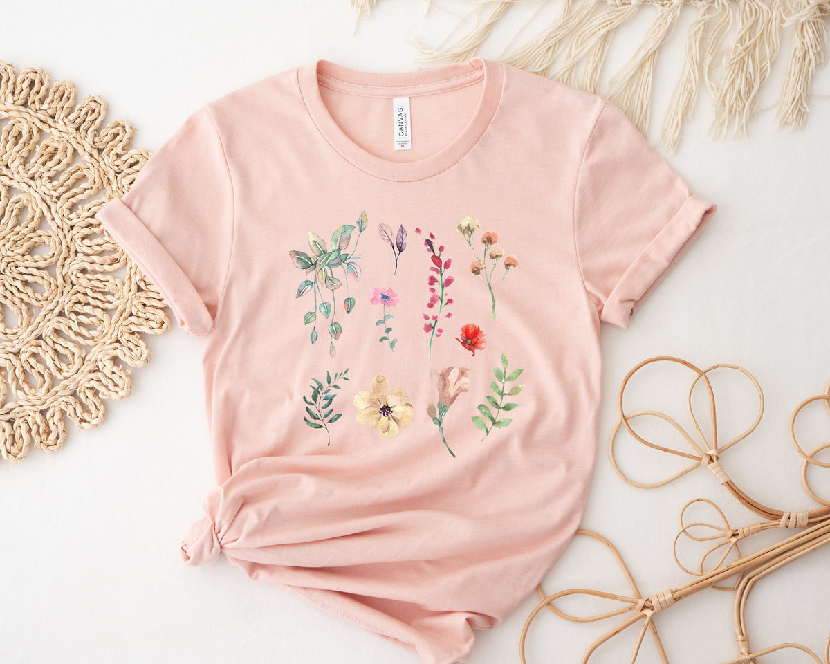 Wildflower T-shirt: Floral Graphic Tee, Nature Lover Gift