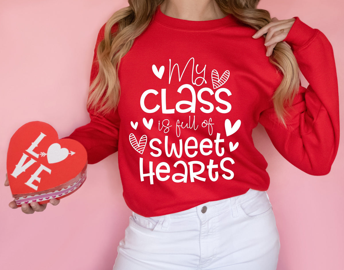 Sweet Hearts Teacher Valentine's Day Sweatshirt