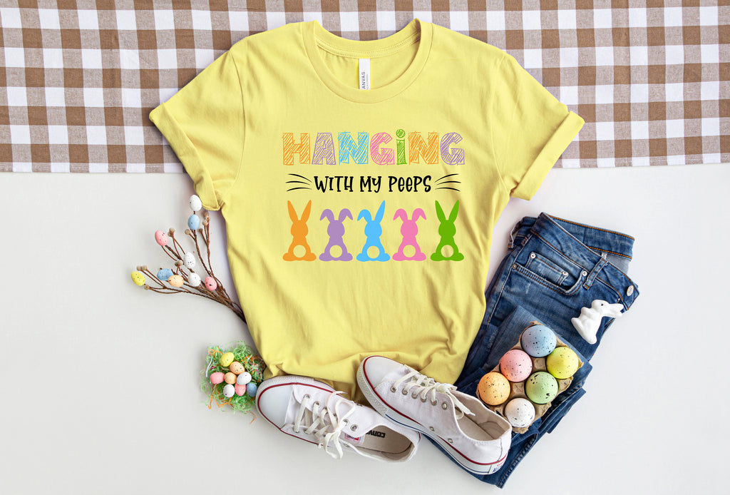 Hanging With My Peeps Easter Bunny Graphic Tee