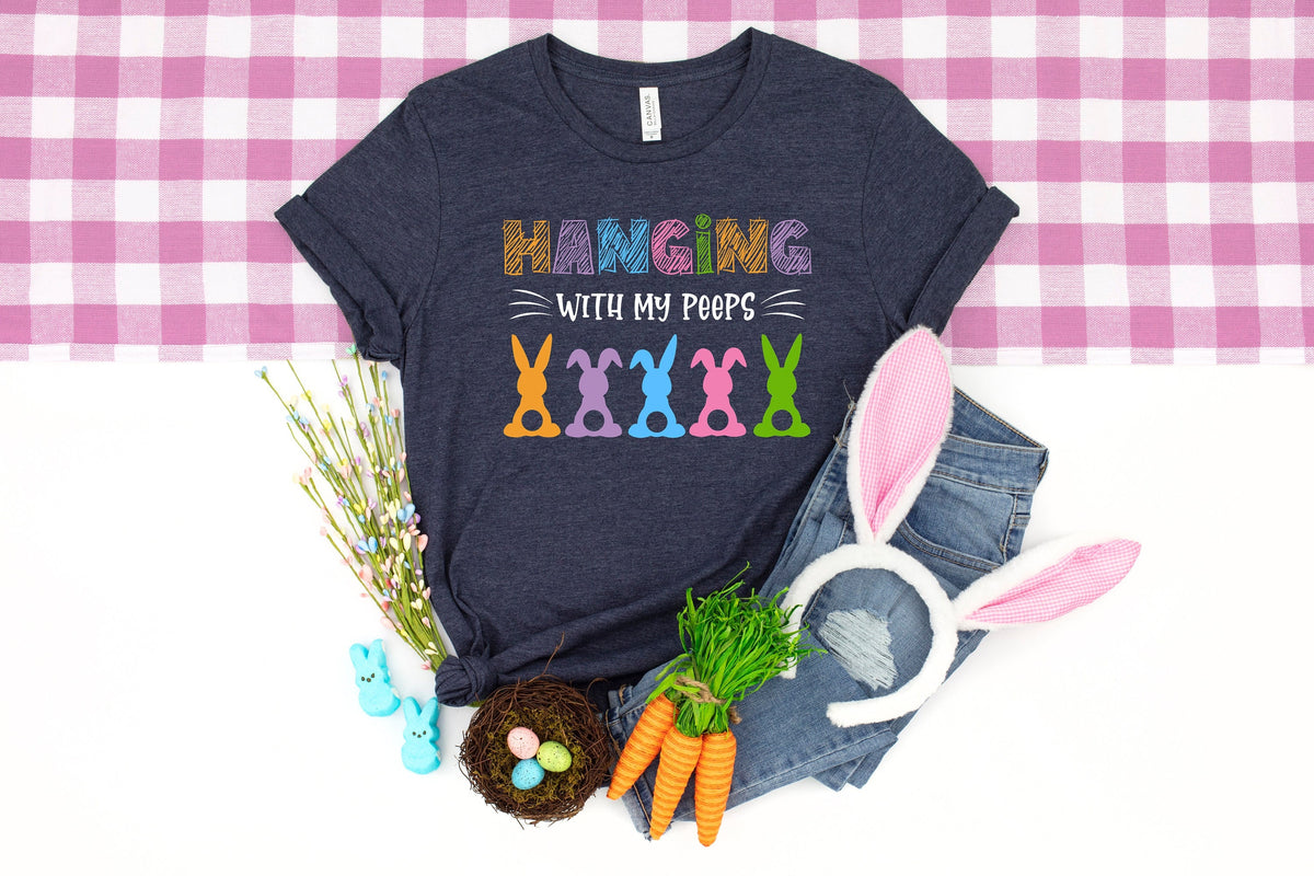 Hanging With My Peeps Easter Bunny Graphic Tee