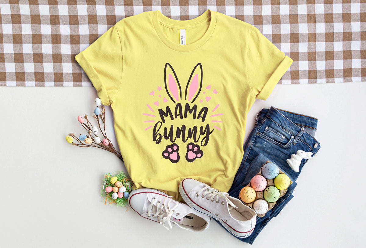 Mama Bunny Easter T-Shirt: Mom Bunny Party Outfit