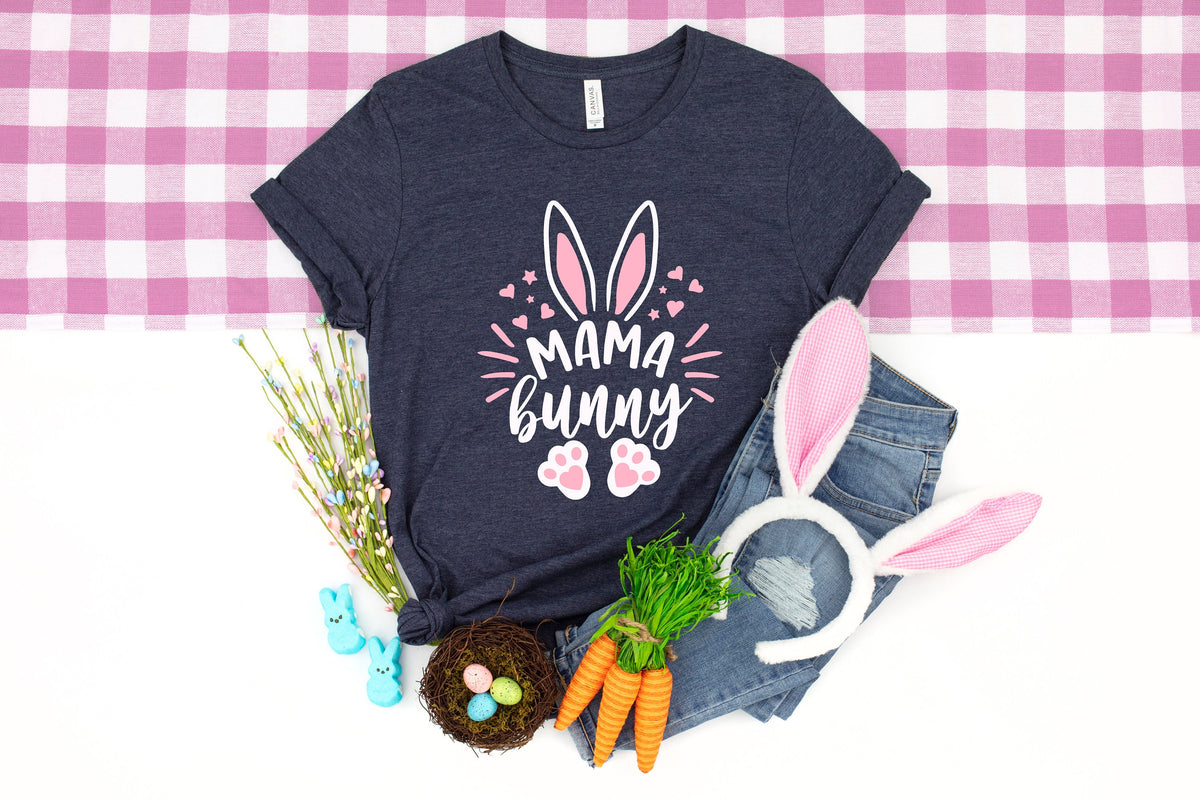 Mama Bunny Easter T-Shirt: Mom Bunny Party Outfit