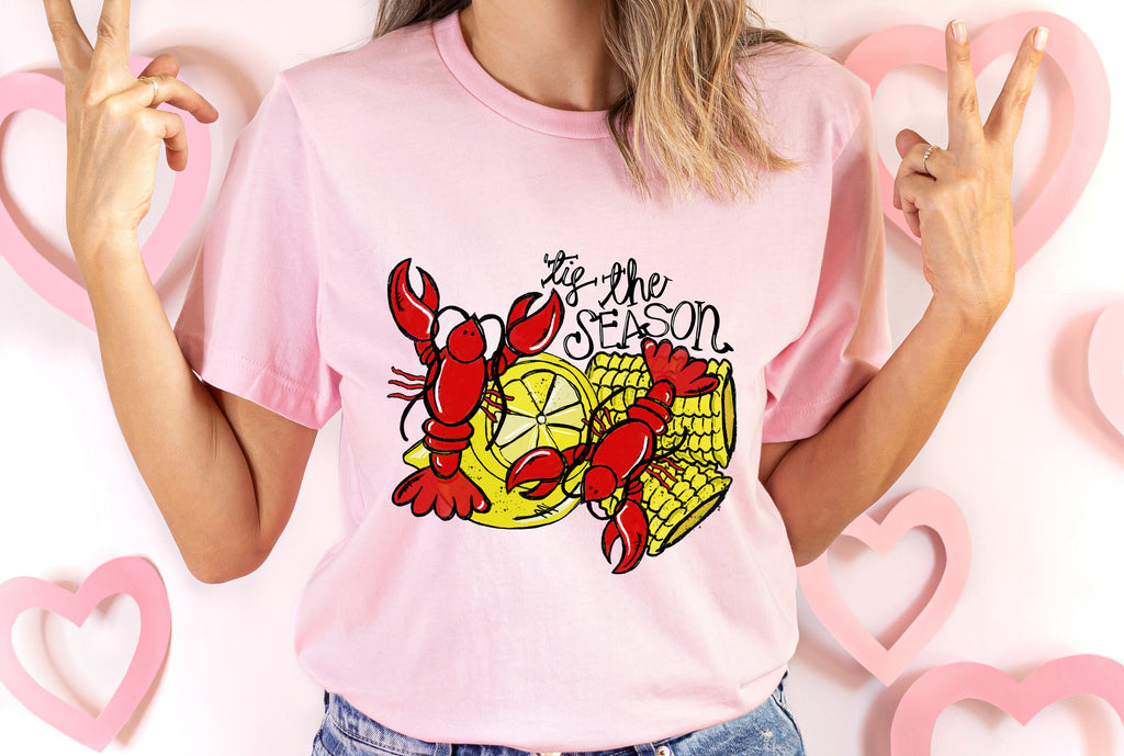 Crawfish Mardi Gras T-Shirt: Louisiana Fleur de Lis Tee