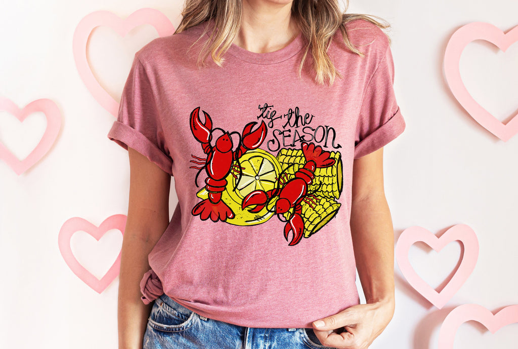 Crawfish Mardi Gras T-Shirt: Louisiana Fleur de Lis Tee