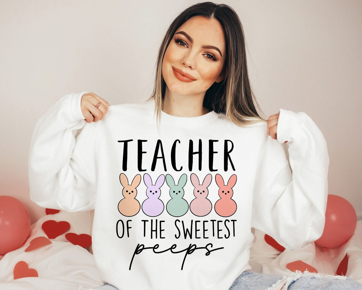 Teacher Easter Shirt, Cute Peeps Graphic Tee