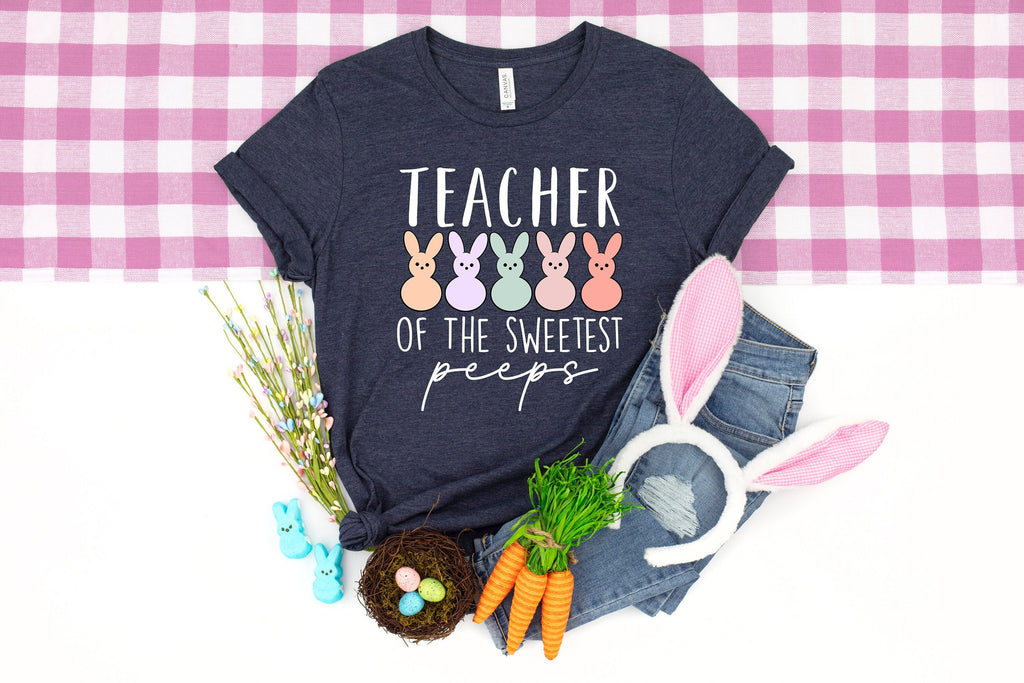 Teacher Easter Shirt, Cute Peeps Graphic Tee