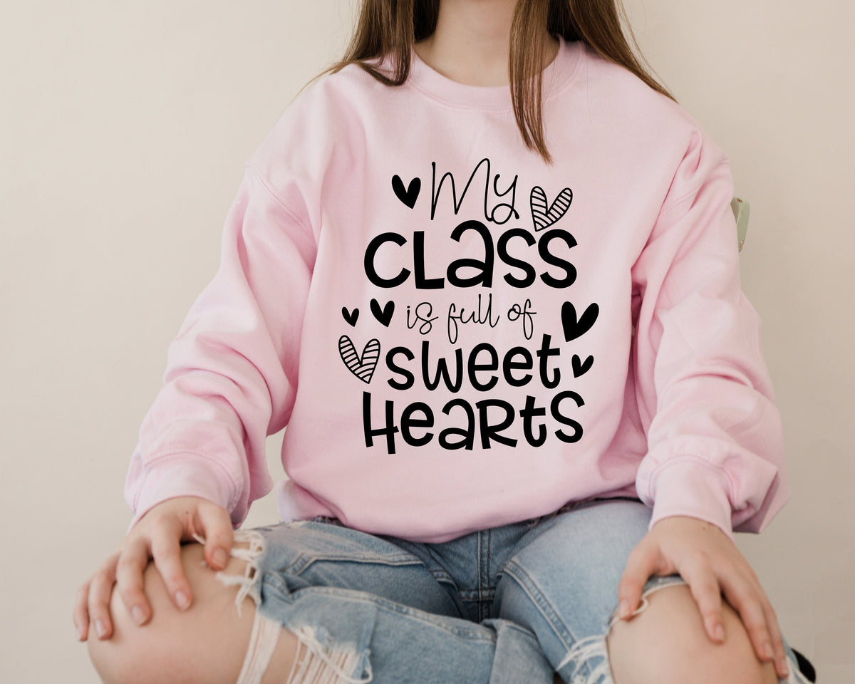 Sweet Hearts Teacher Valentine's Day Sweatshirt