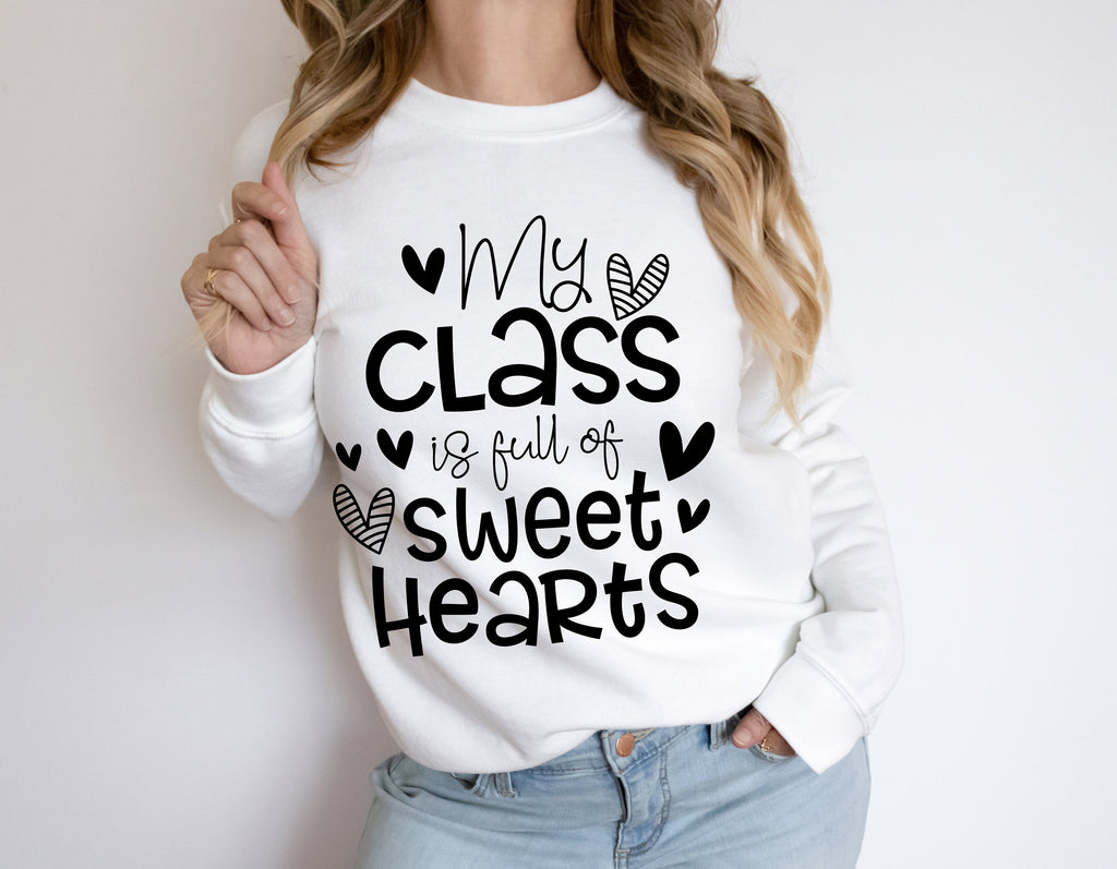 Sweet Hearts Teacher Valentine's Day Sweatshirt