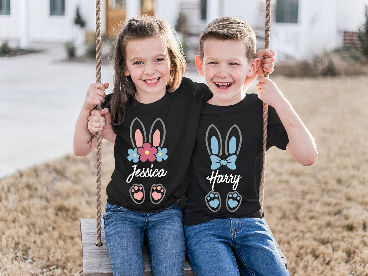 Personalized Easter Bunny Shirt: Custom Name Kids Outfit