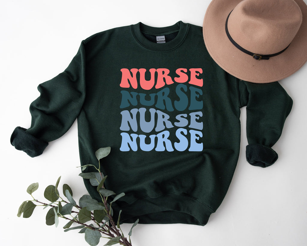 Retro Nurse Sweatshirt: Groovy RN Crewneck, Nursing School Gift