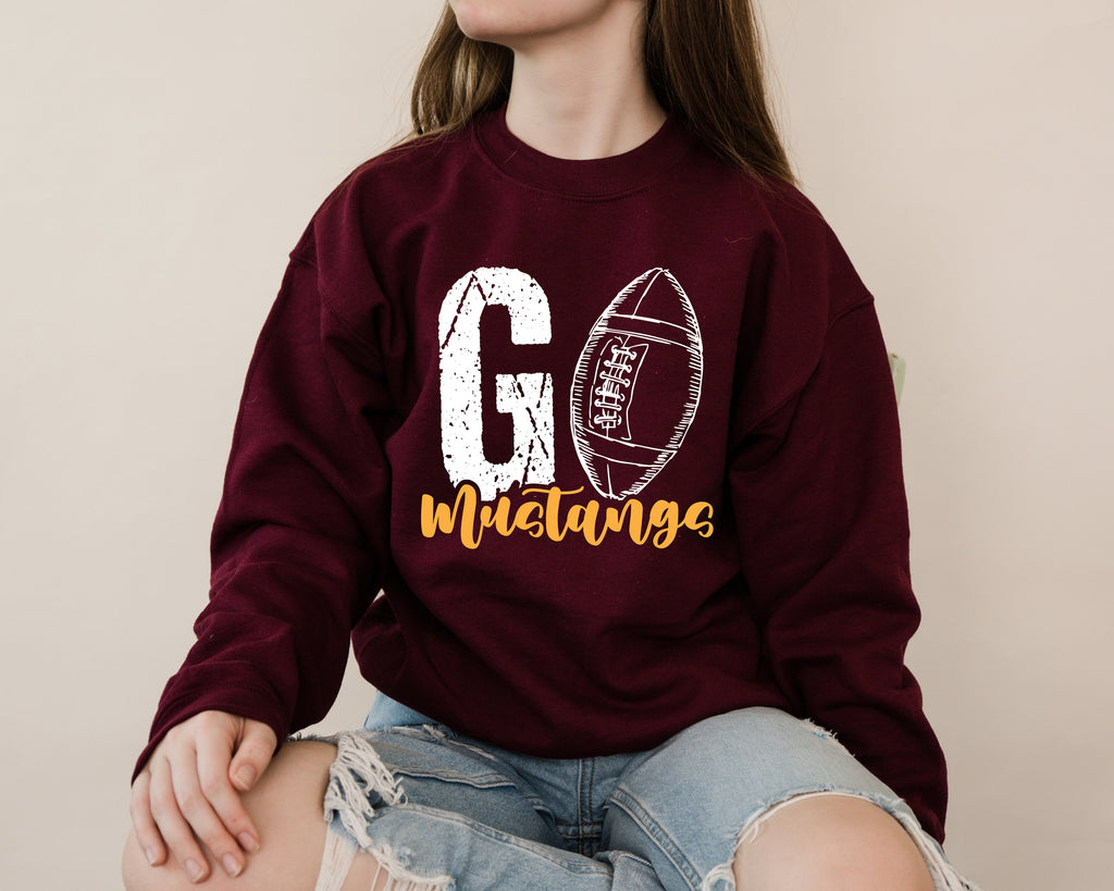 Custom Mascot Sweatshirt: School Spirit Football Mom Gift