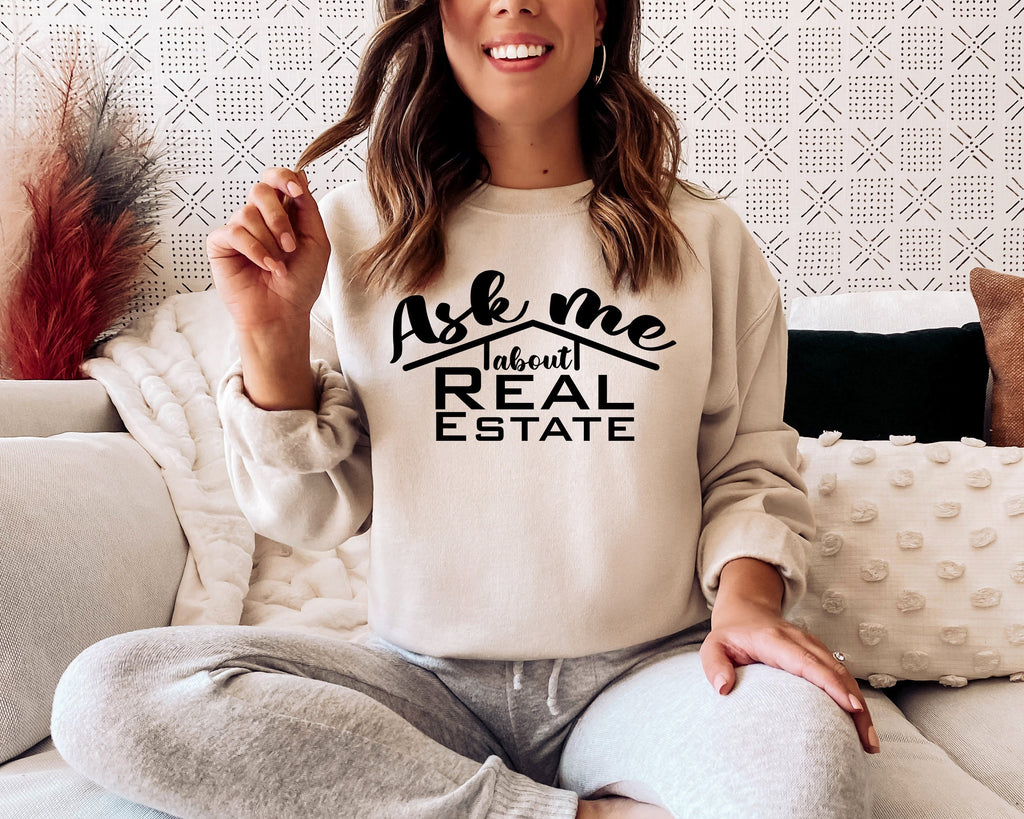 Ask Me About Real Estate Shirt: Realtor Gift, Marketing Tee