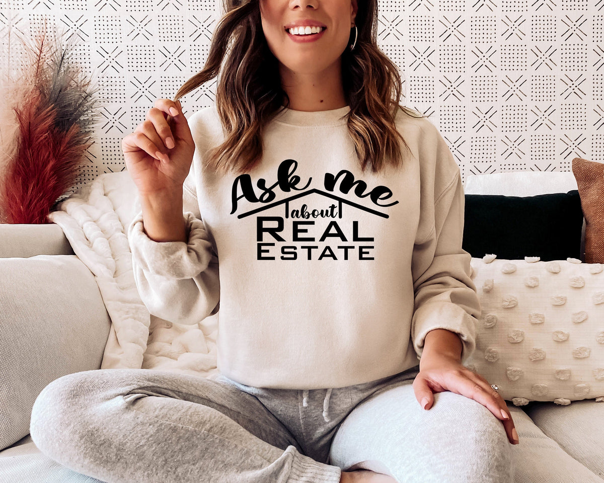 Ask Me About Real Estate Shirt: Realtor Gift, Marketing Tee