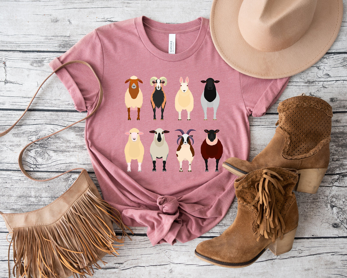 Farm Animals Sheep Silhouette Shirt, Cute Mom Gift