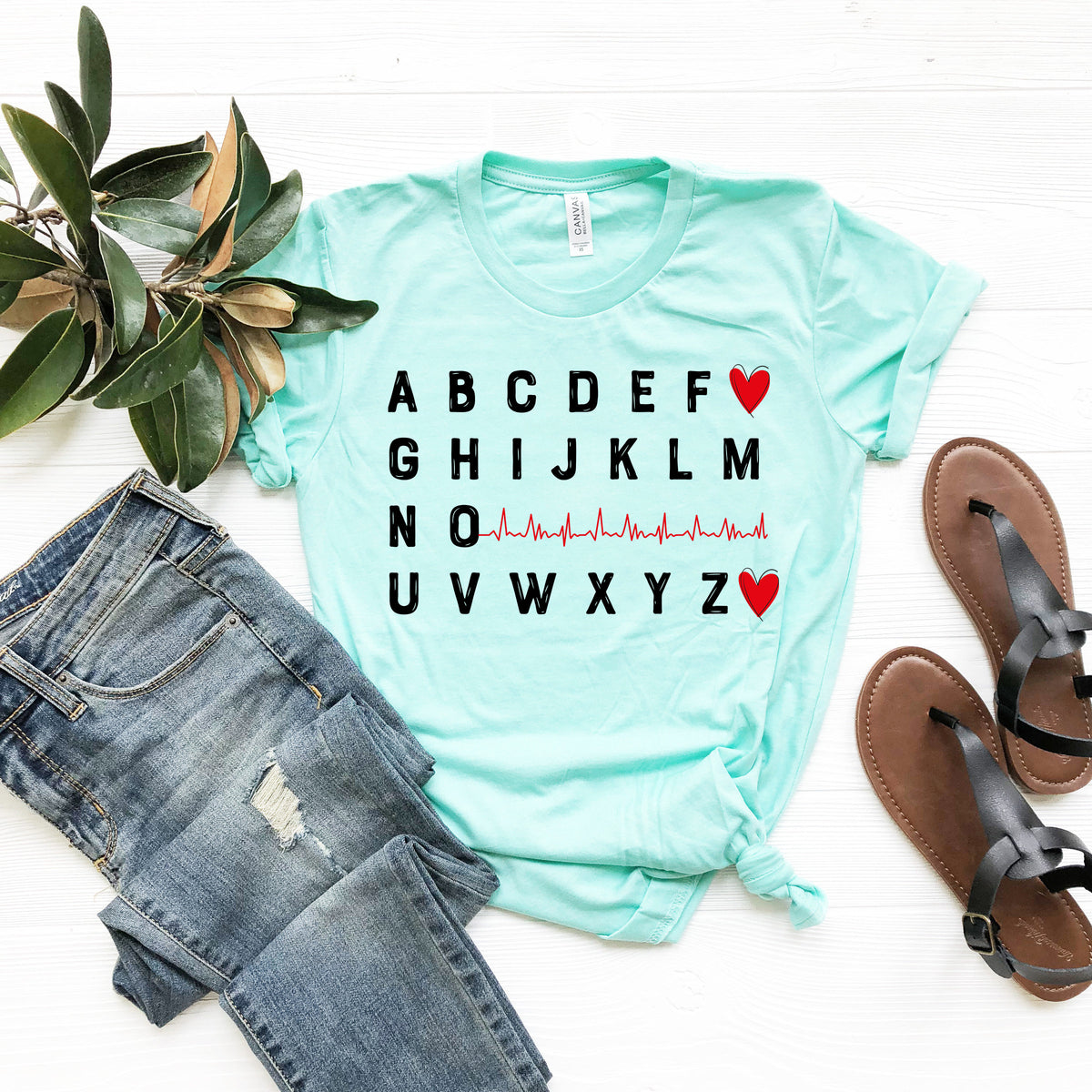 Nurse Alphabet Heartbeat Shirt - Nursing School Tee