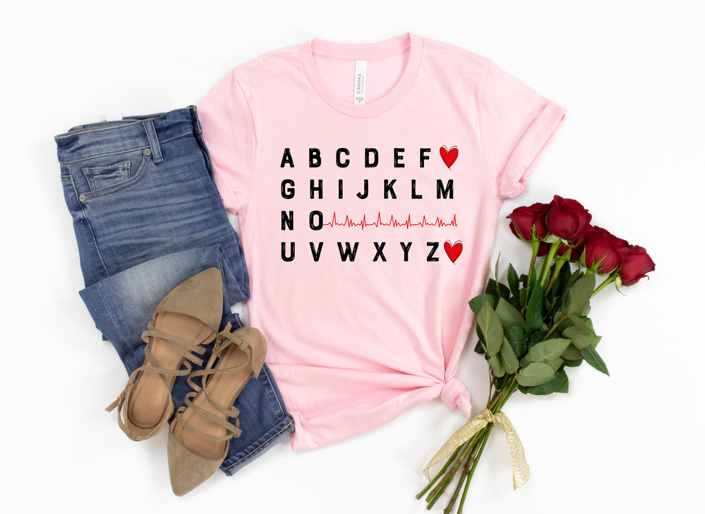 Nurse Alphabet Heartbeat Shirt - Nursing School Tee