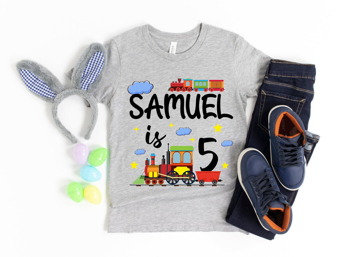 Personalized Train Birthday Shirt: Transportation Party Tee