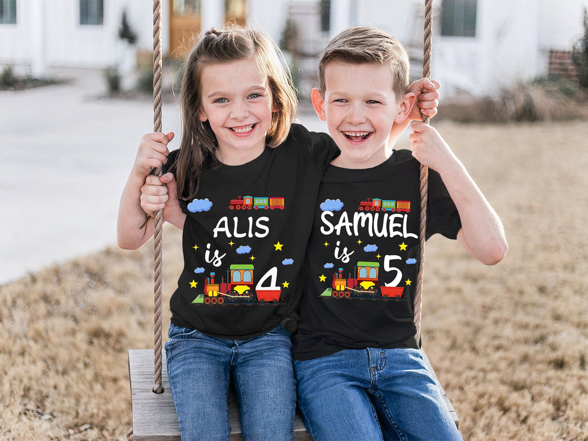 Personalized Train Birthday Shirt: Transportation Party Tee