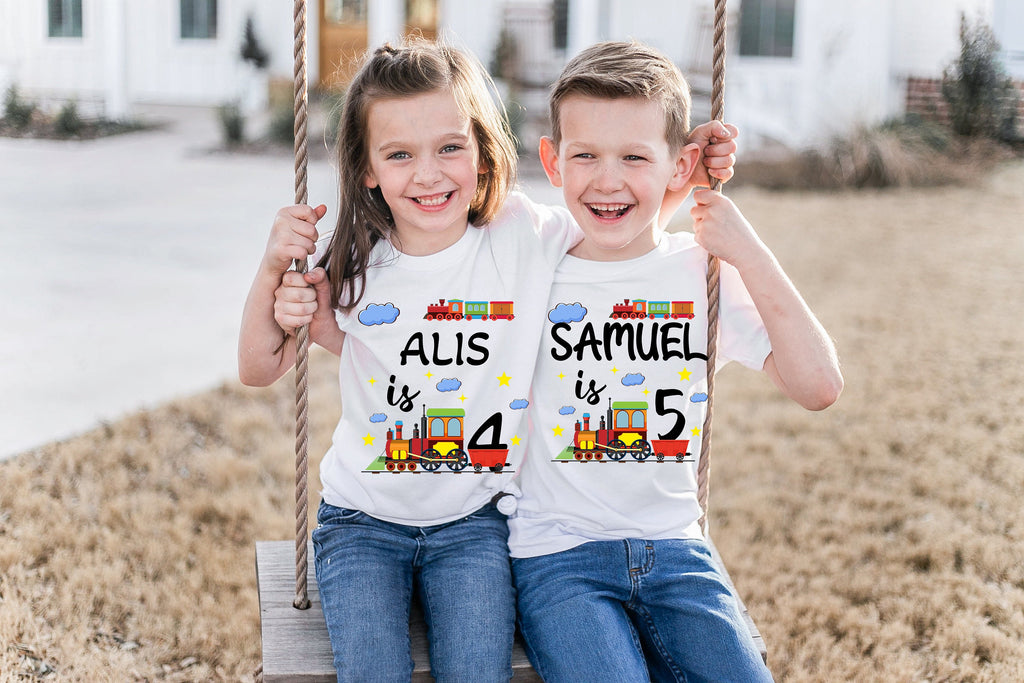 Personalized Train Birthday Shirt: Transportation Party Tee