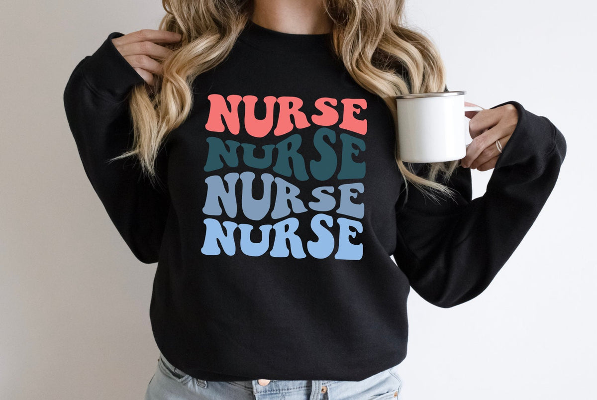 Retro Nurse Sweatshirt: Groovy RN Crewneck, Nursing School Gift