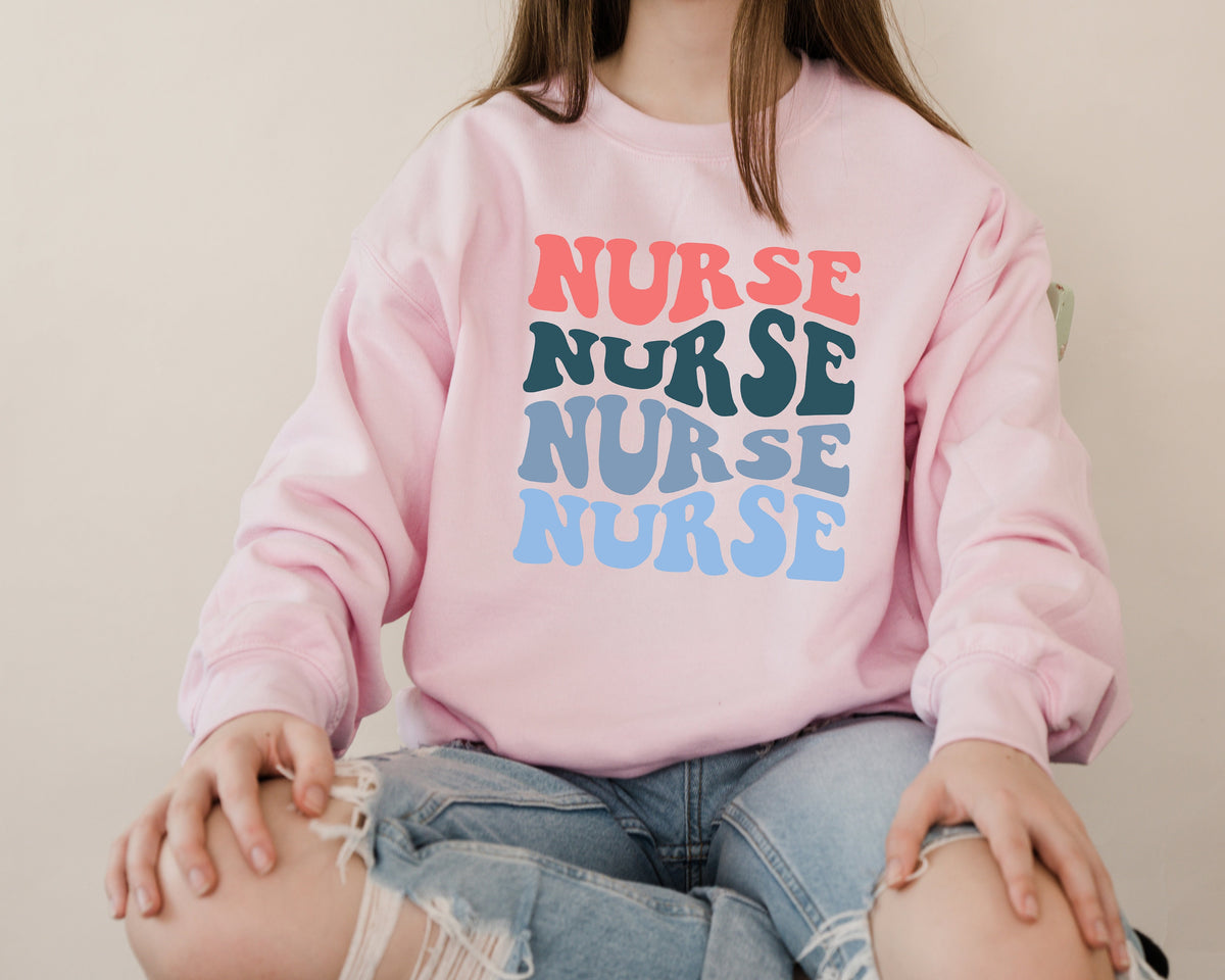 Retro Nurse Sweatshirt: Groovy RN Crewneck, Nursing School Gift