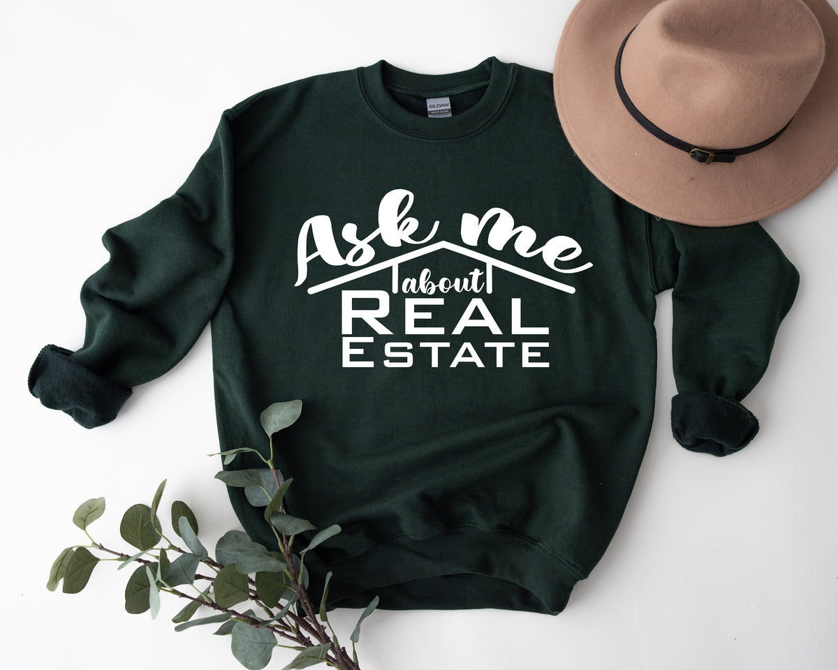 Ask Me About Real Estate Shirt: Realtor Gift, Marketing Tee