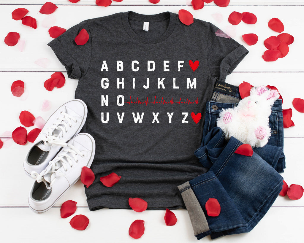 Nurse Alphabet Heartbeat Shirt - Nursing School Tee