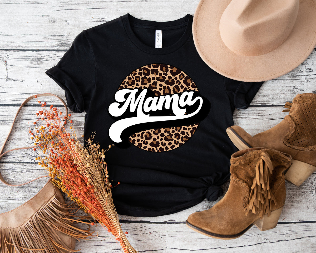 Leopard Mama Shirt: Retro Mom Life Tee