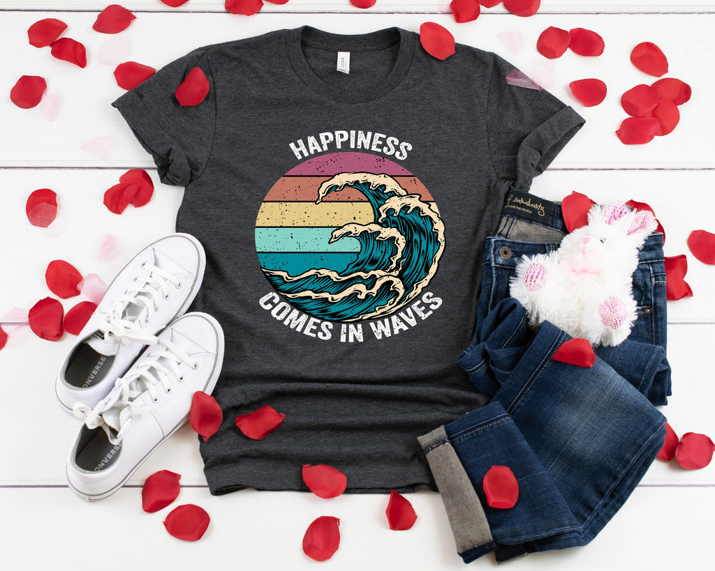 Happiness Comes in Waves Shirt: Summer Vacation Tee