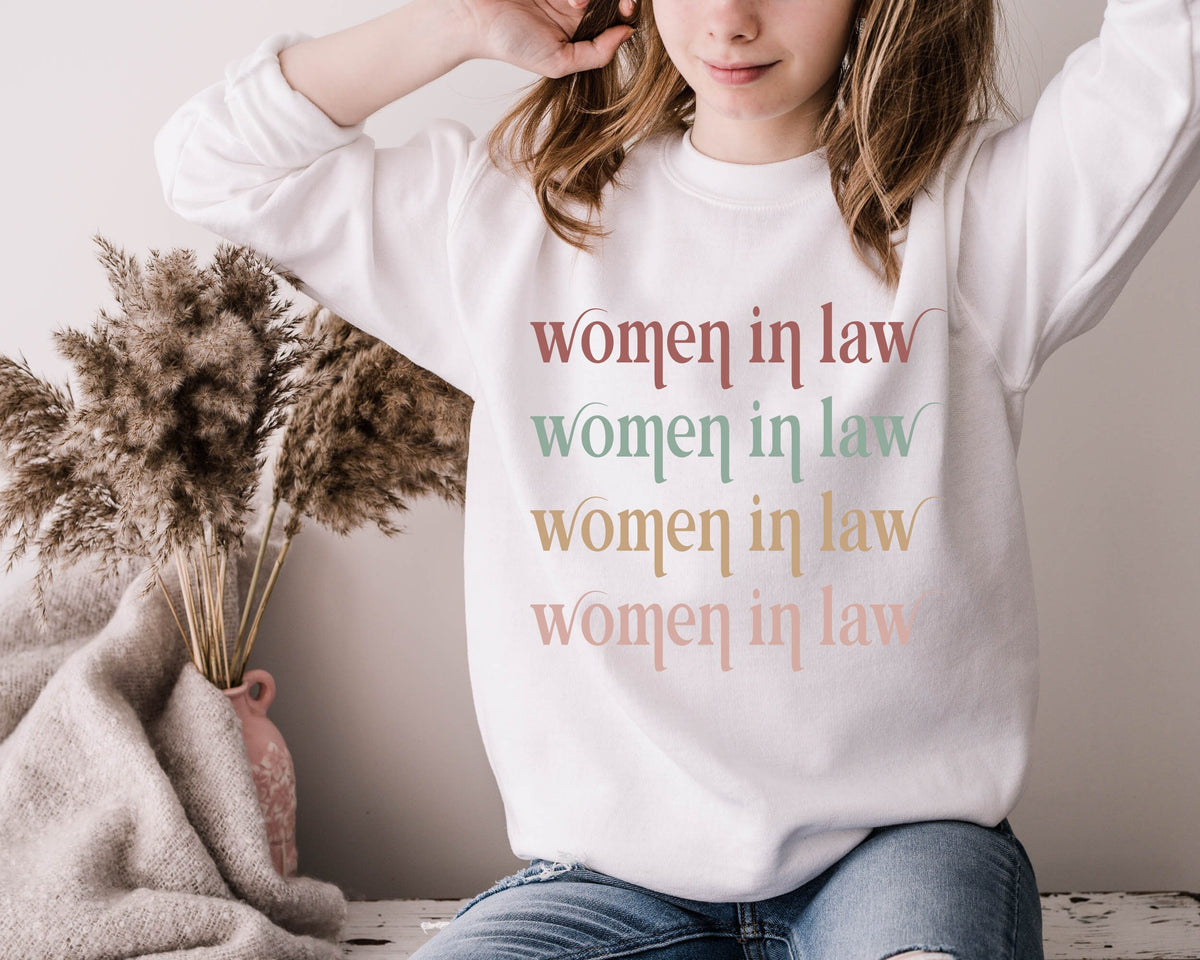 Retro Women in Law Sweatshirt: Law Student Crewneck