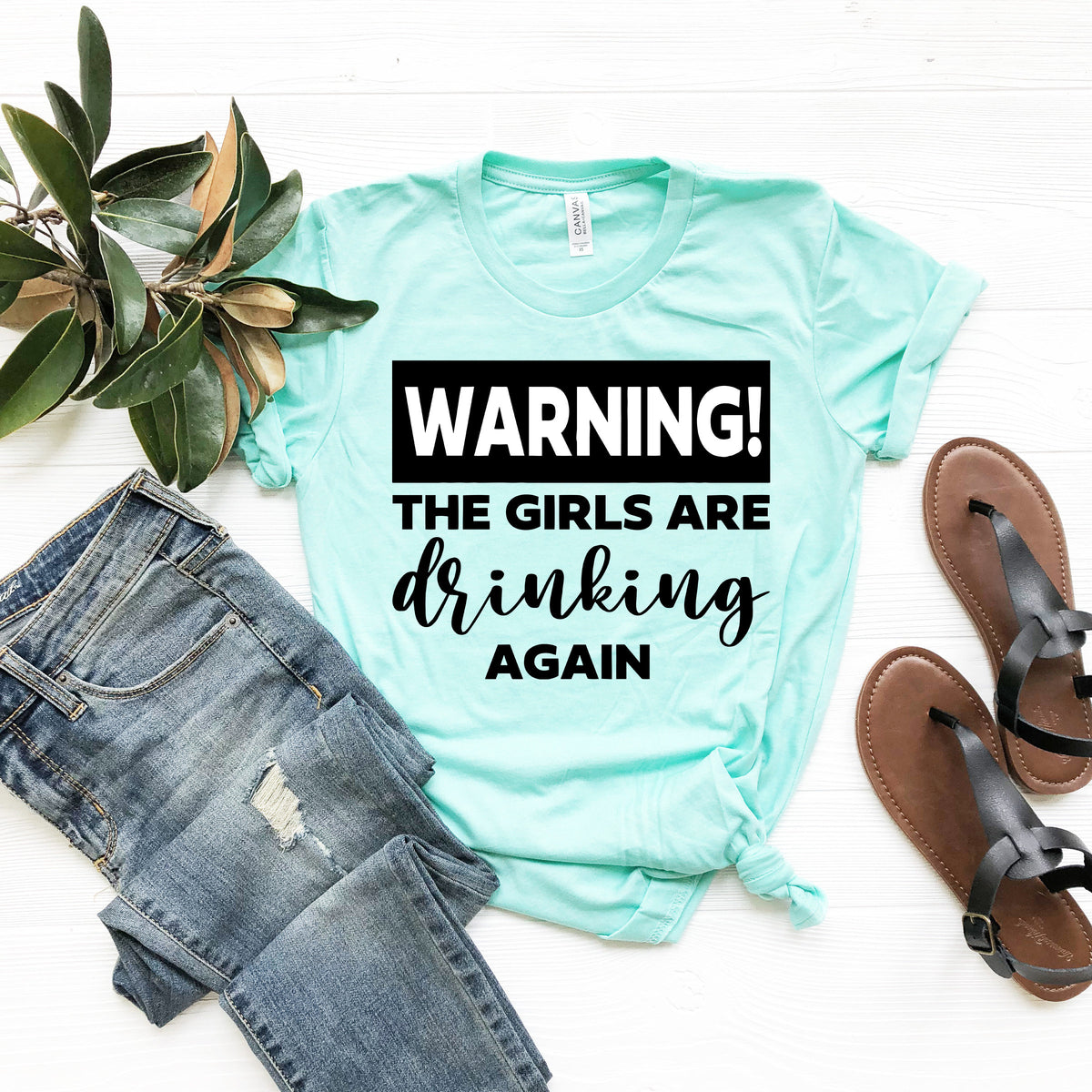 Warning Girls Drinking Shirt: Wine Lover Friends Tee