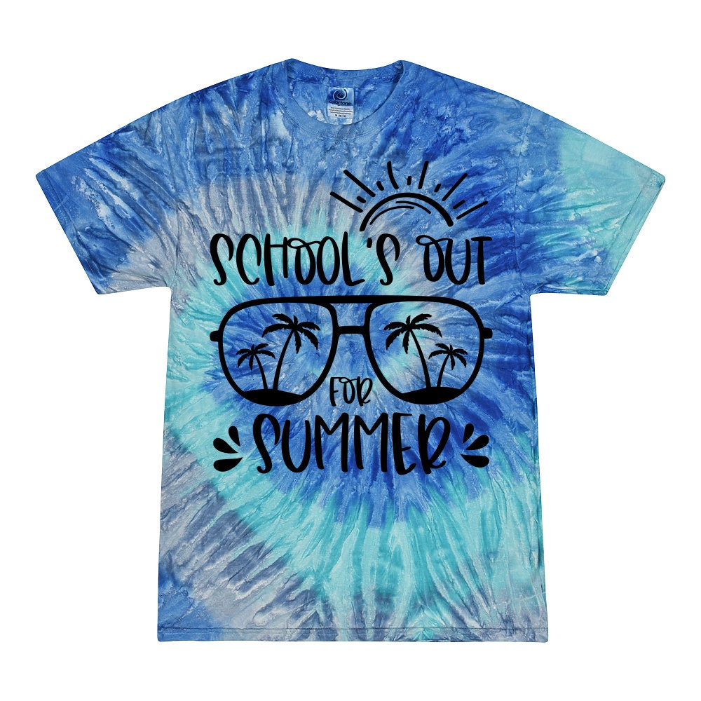 Handmade Tie Dye Summer Vacation Shirt, Teacher Gift
