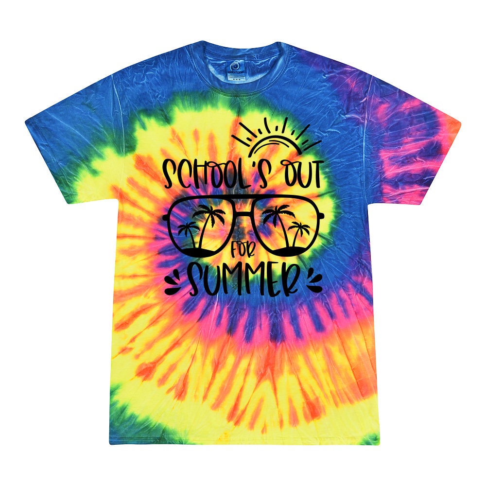Handmade Tie Dye Summer Vacation Shirt, Teacher Gift