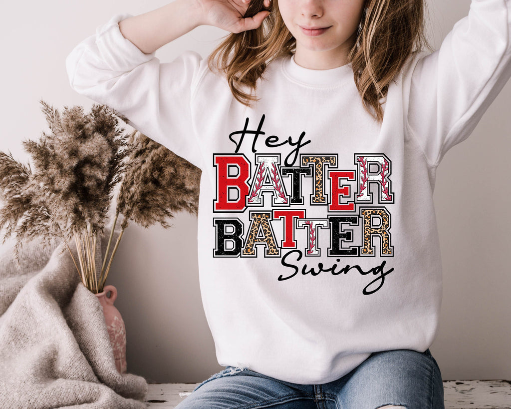 Hey Batter Batter Swing Tee - Baseball Mom Shirt