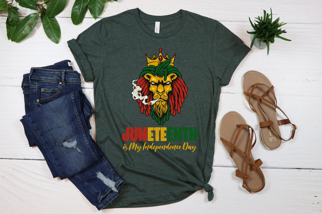 Juneteenth Lion Shirt: Black History Freedom Day Tee