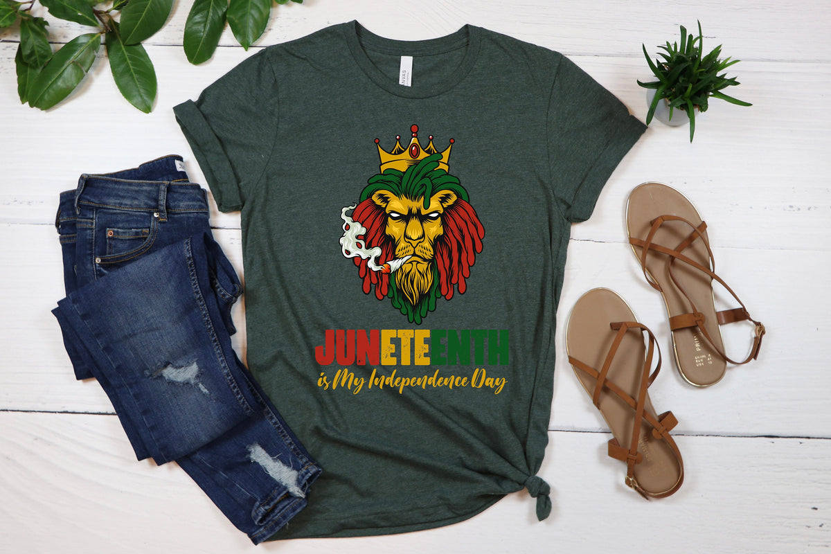 Juneteenth Lion Shirt: Black History Freedom Day Tee