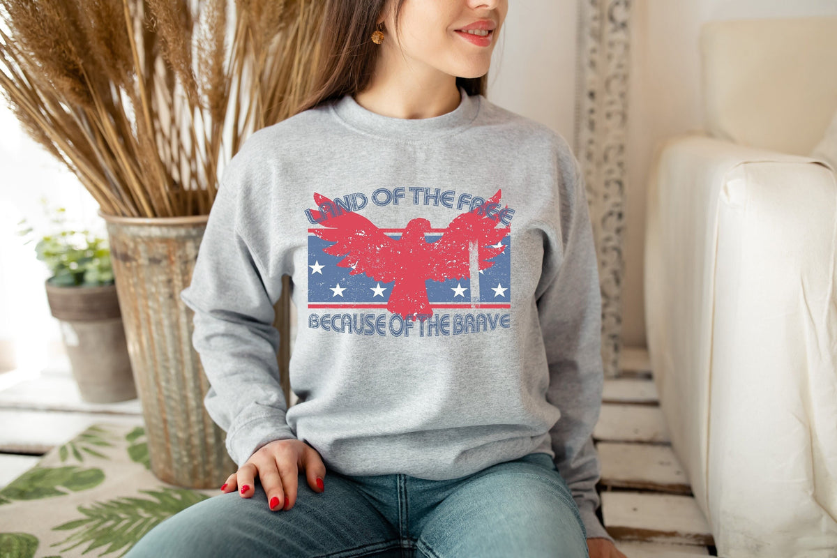 Retro Patriotic Shirt: Land of the Free, Vintage 4th of July