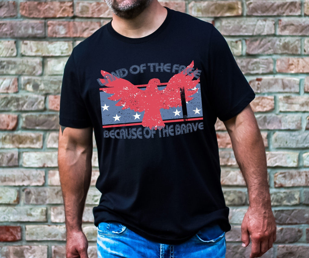 Retro Patriotic Shirt: Land of the Free, Vintage 4th of July