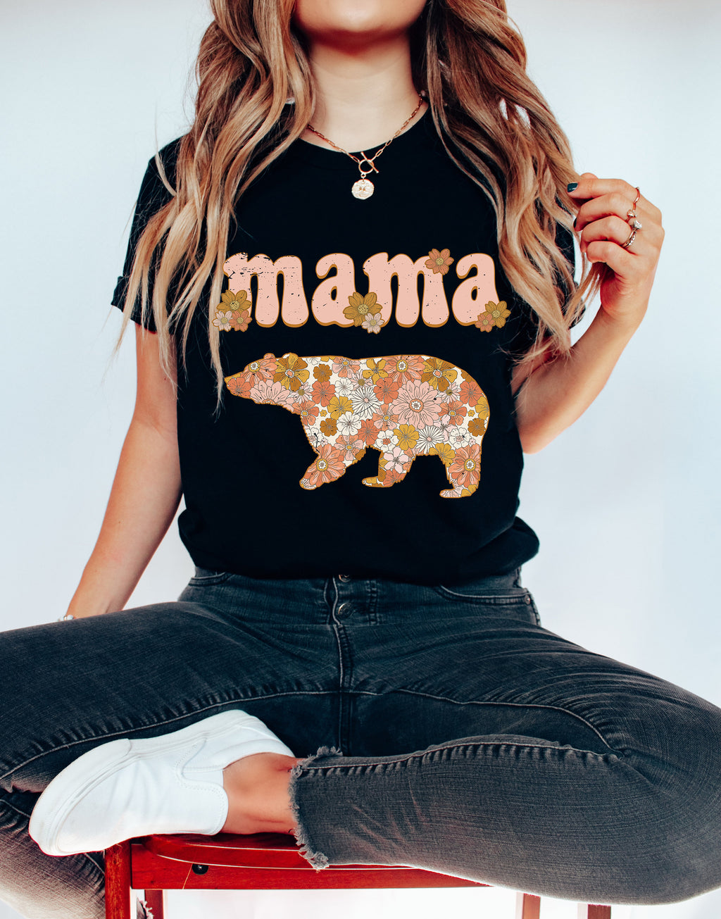 Floral Mama Bear T-Shirt: Mom Life Shirt