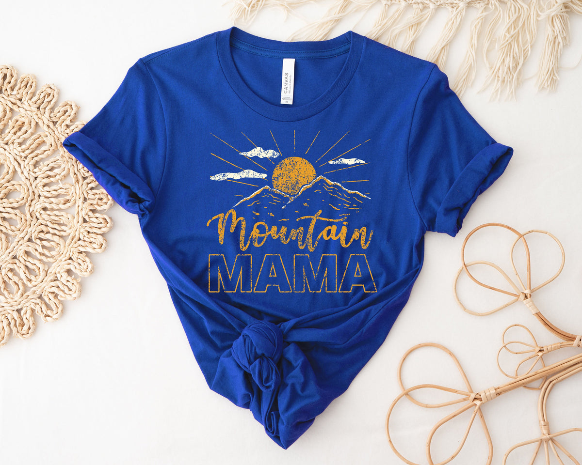 Custom Mountain Mama Shirt: 70s Style Camping Tee