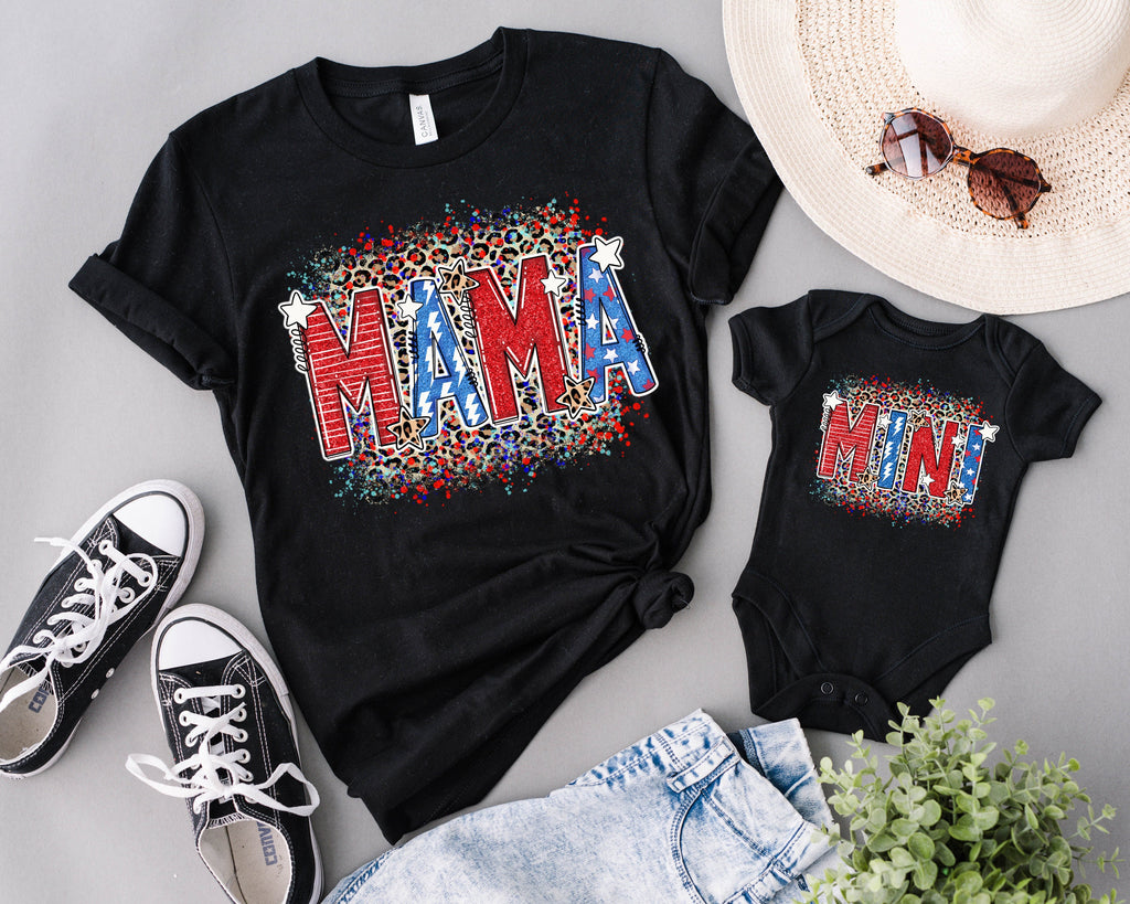 Leopard Mama and Mini 4th of July Shirts: Patriotic Family Tees
