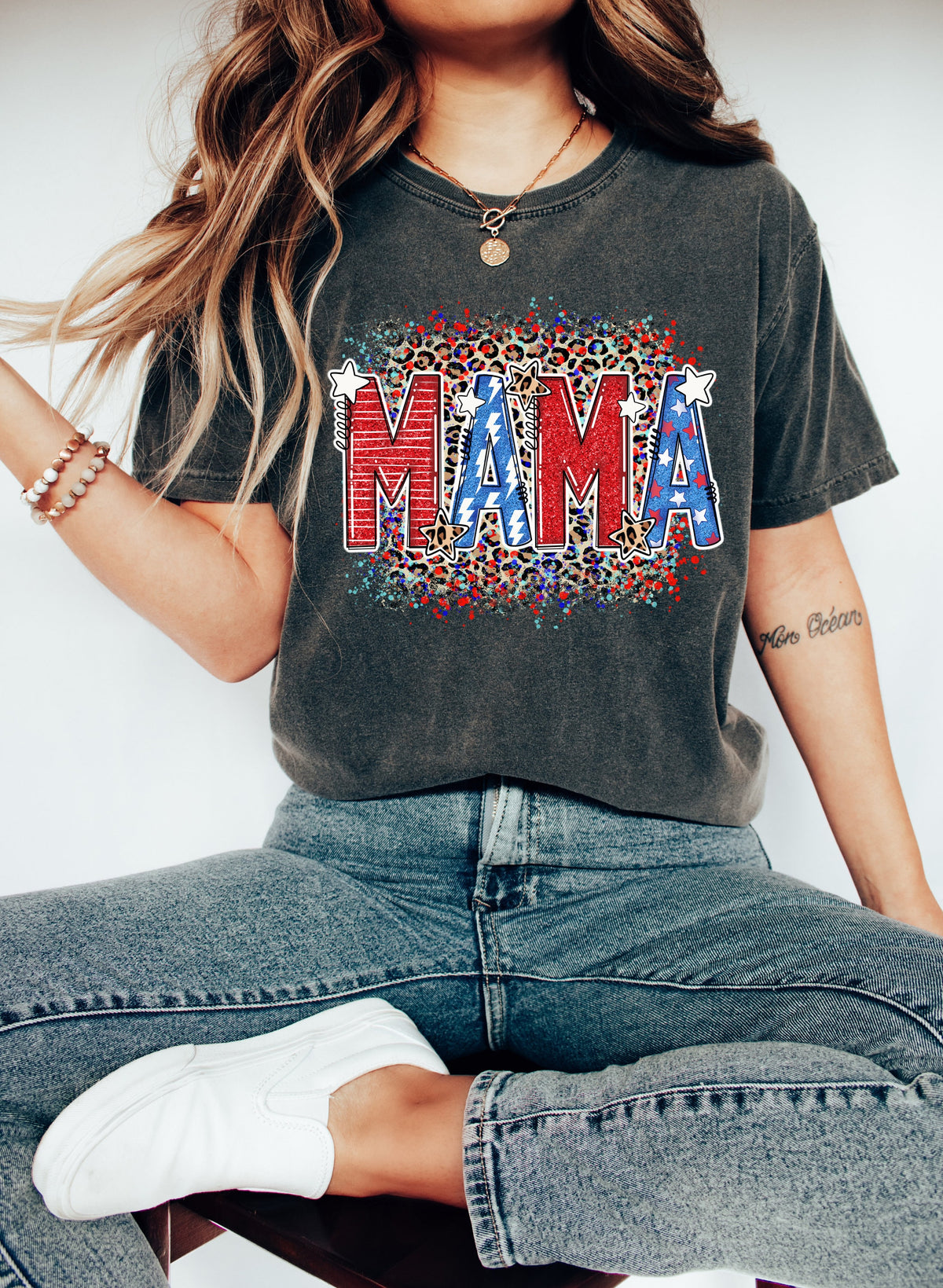 Mama American Flag Shirt: 4th of July Patriotic Tee