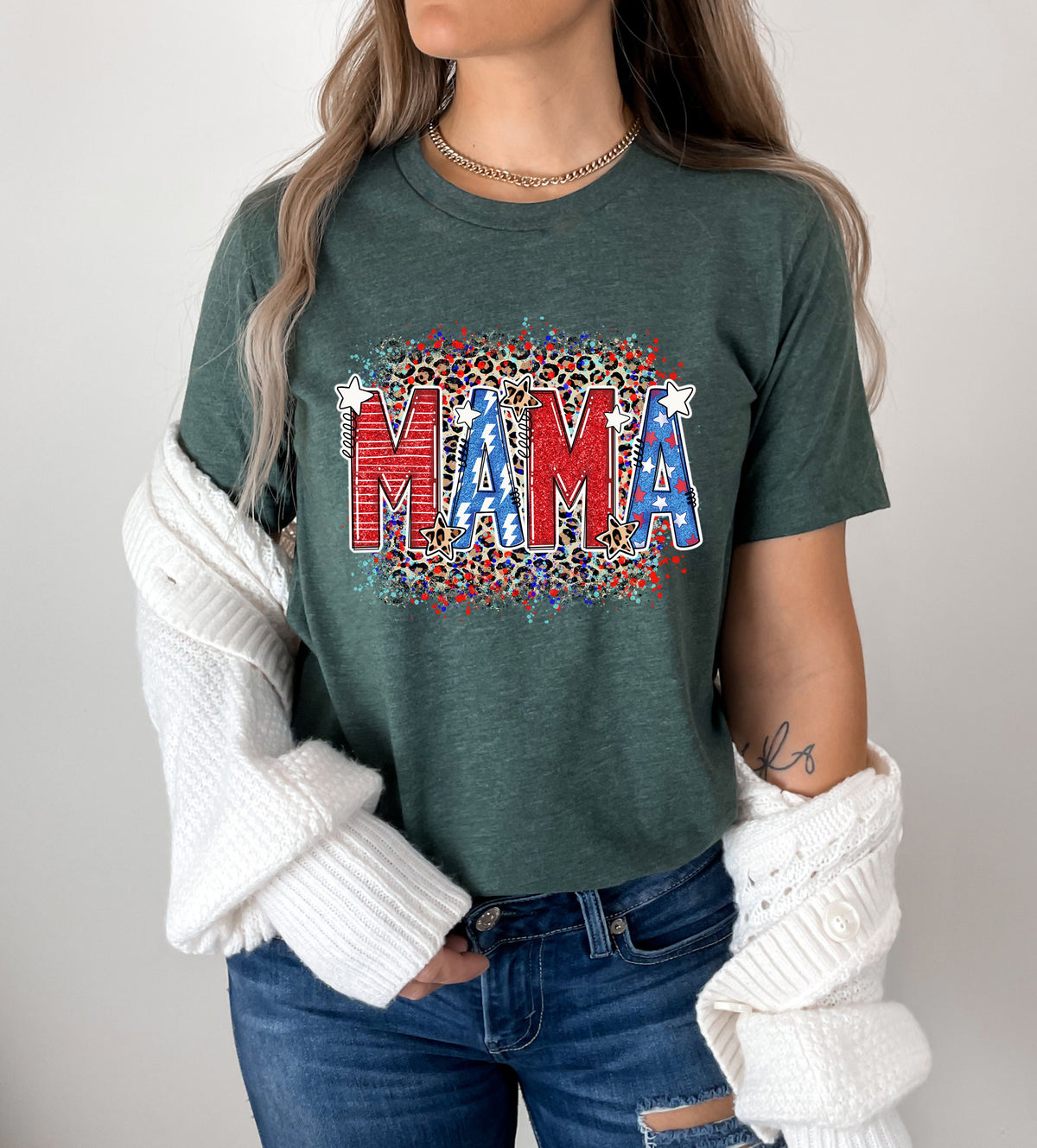 Mama American Flag Shirt: 4th of July Patriotic Tee