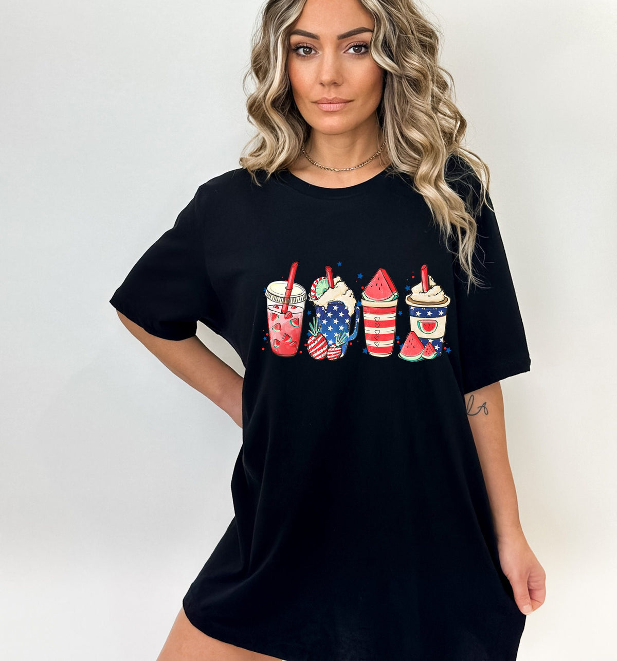 Retro 4th of July Coffee Shirt: Stars & Stripes Tee