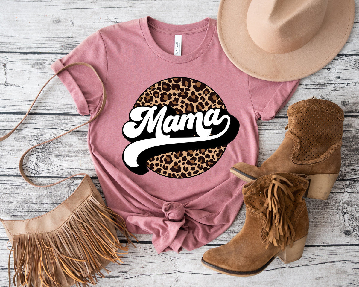Leopard Mama Shirt: Retro Mom Life Tee