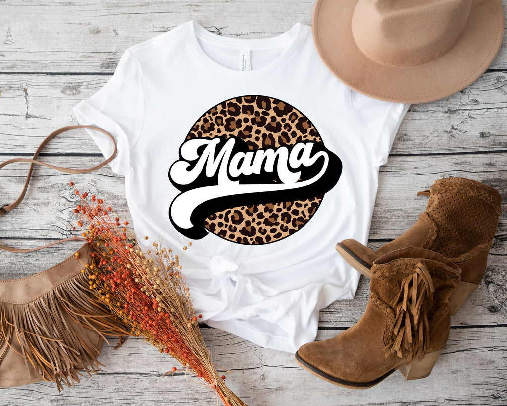Leopard Mama Shirt: Retro Mom Life Tee