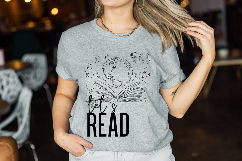 Let's Read T-Shirt: Book Lover Gift, Librarian Tee