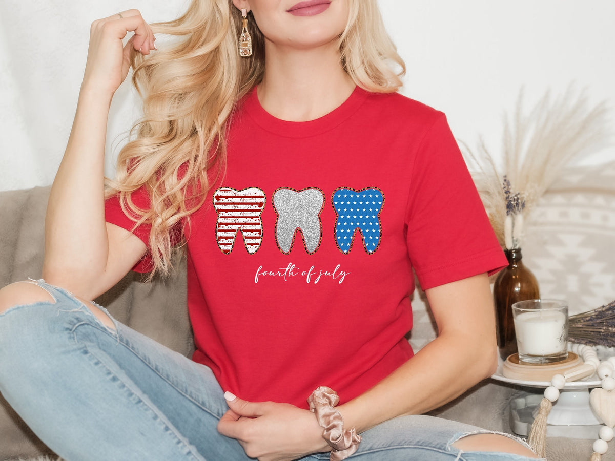 4th of July Dentist T-Shirt: Patriotic Dental Squad Tee